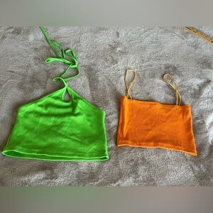 Zara crop tops Green and orange